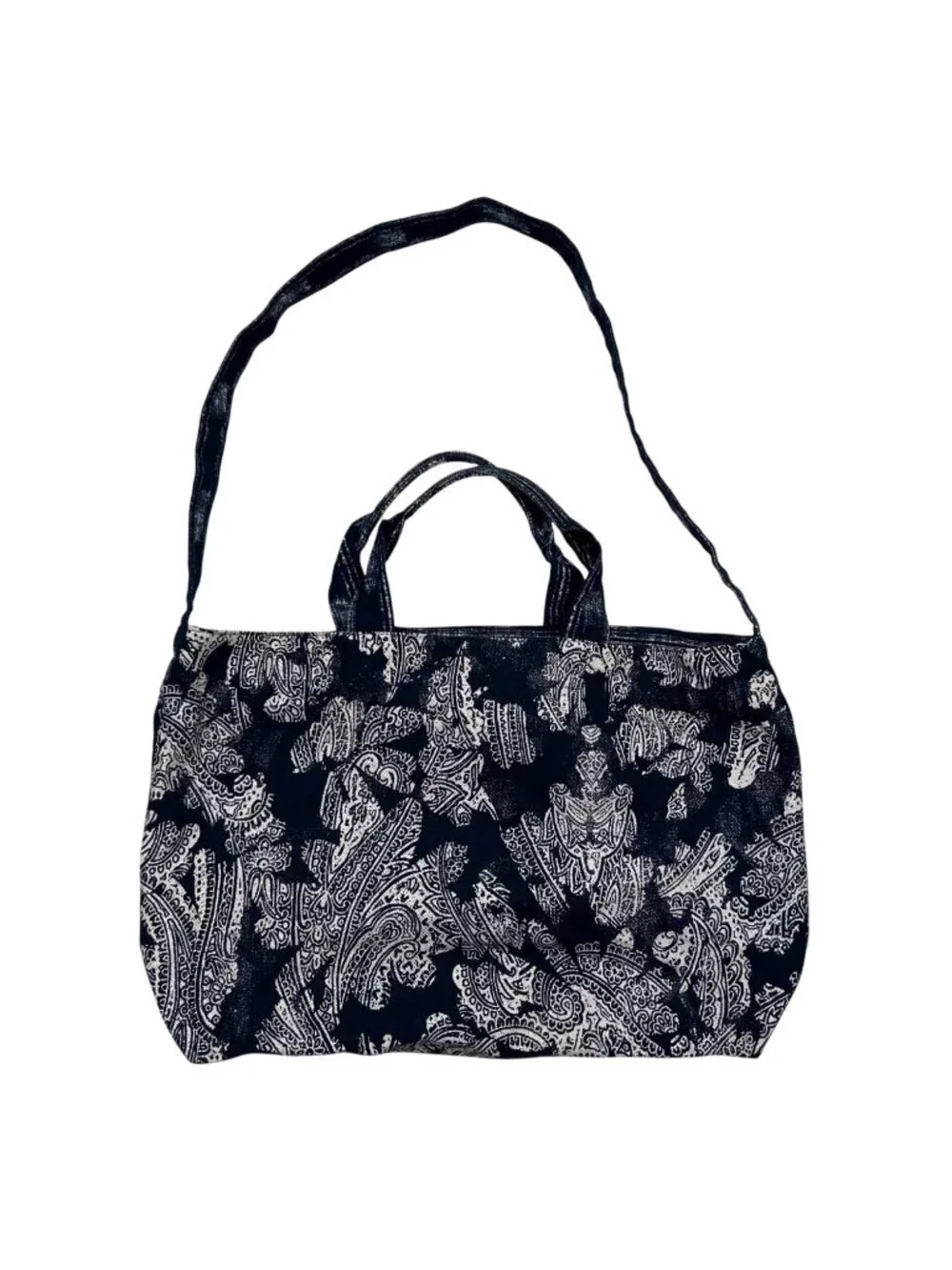 Banana Republic Floral Tote Navy Cream Neutral Work School